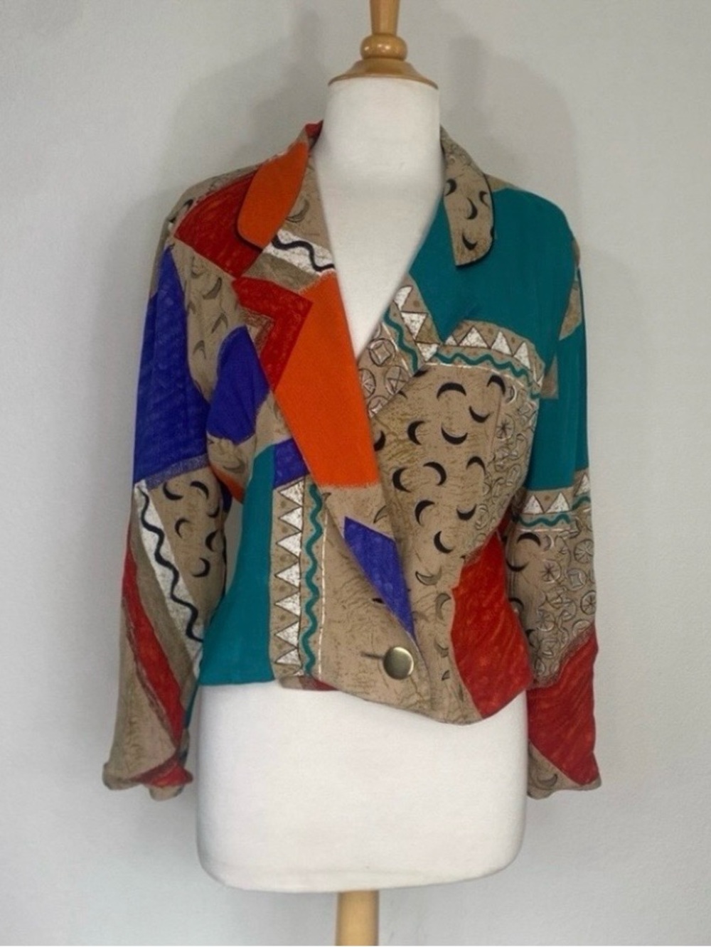 Vintage Womens Dorothy Schoelen Multicolor Retro Jacket Streetwear Urban Size M